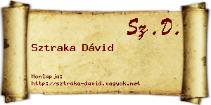 Sztraka Dávid névjegykártya