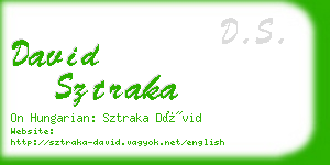 david sztraka business card